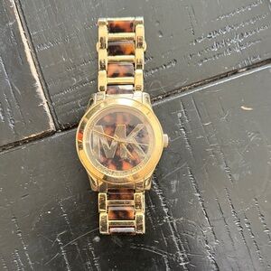 Michael Kors Gold and Tortoiseshell Logo Bracelet Watch